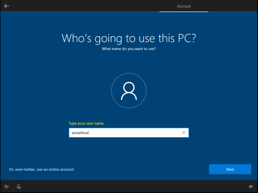 Windows user account
