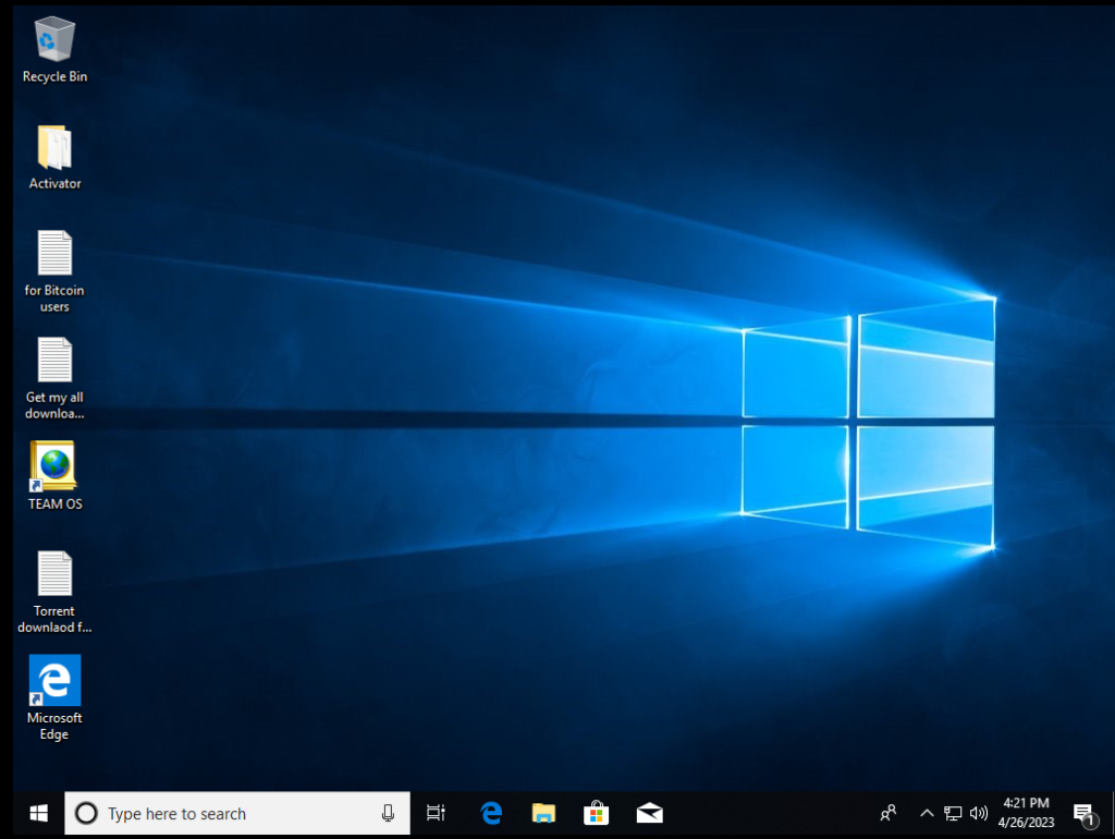 Windows 10 desktop loaded