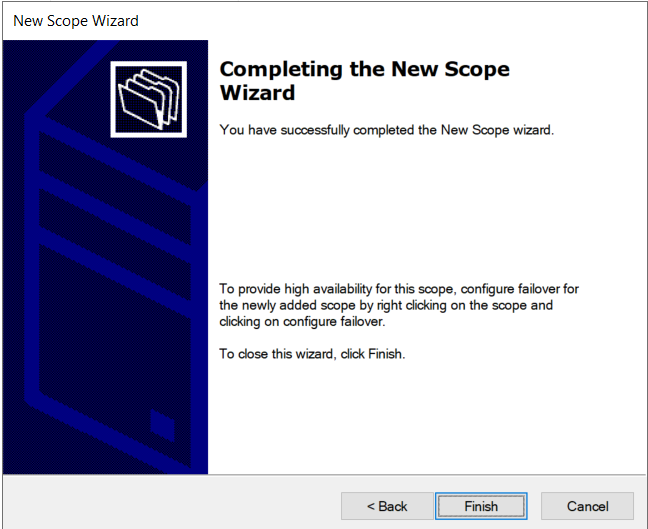 dhcp scope wizard
