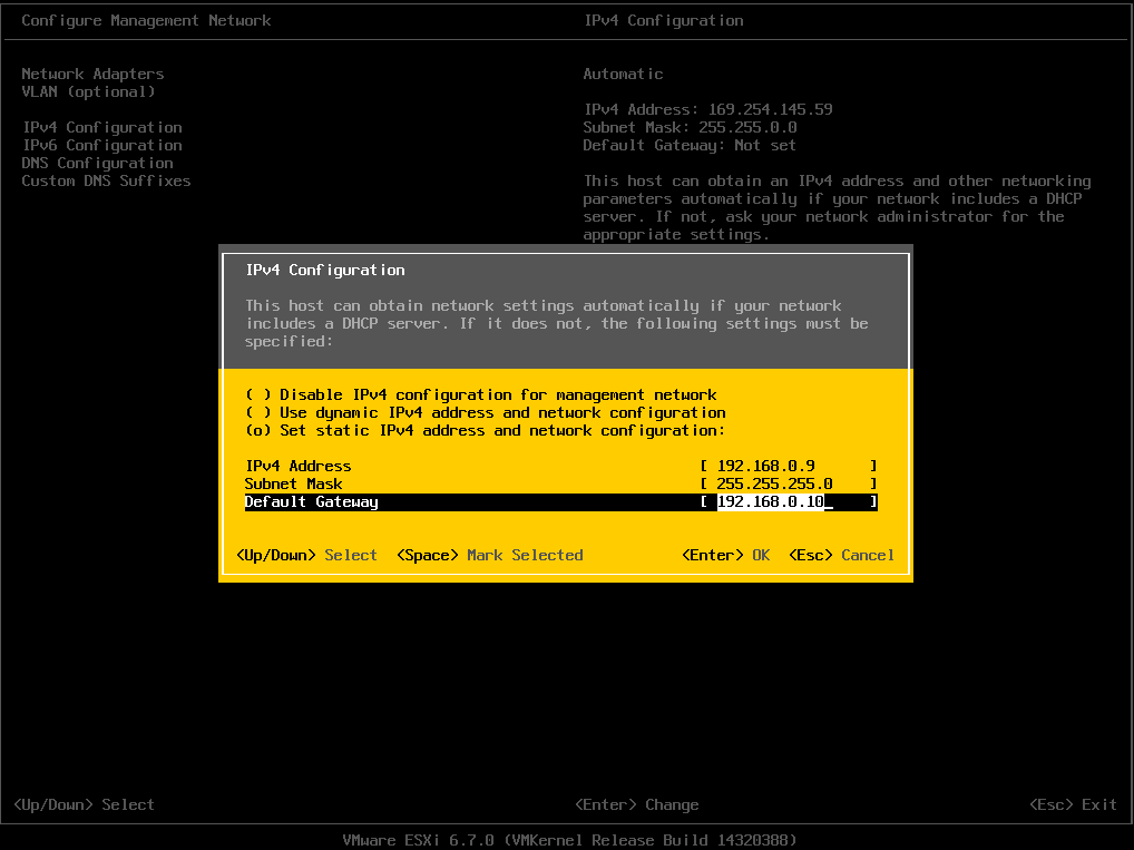 Host IP/Gateway