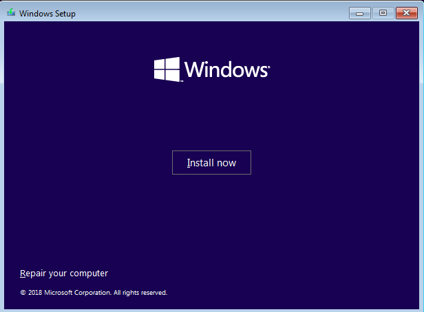 windows 10 install now