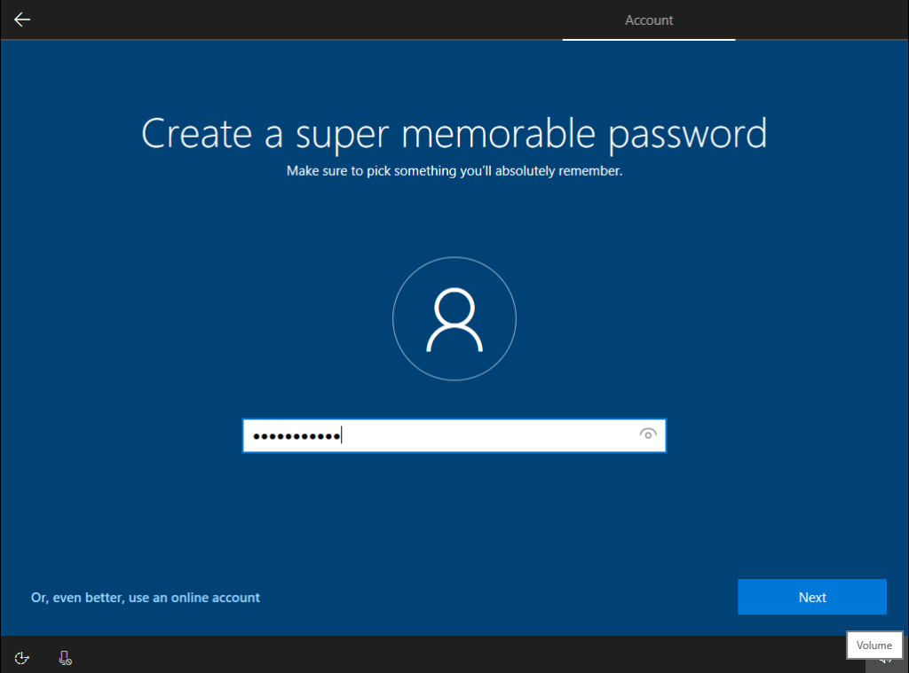 windows 10 set password.