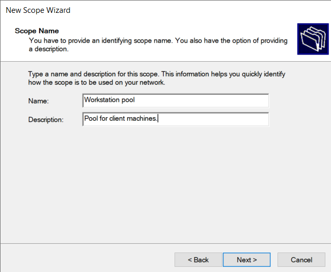 dhcp configuration pool