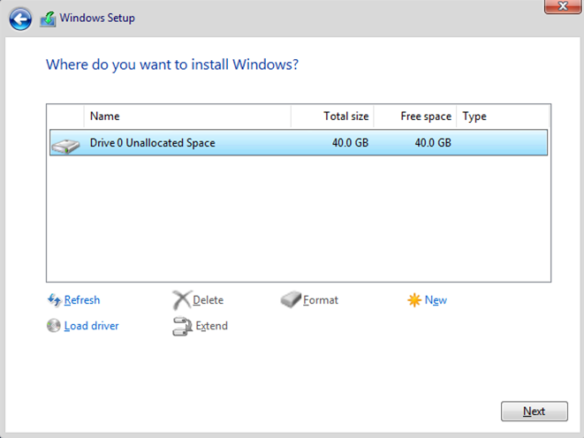 Windows server setup