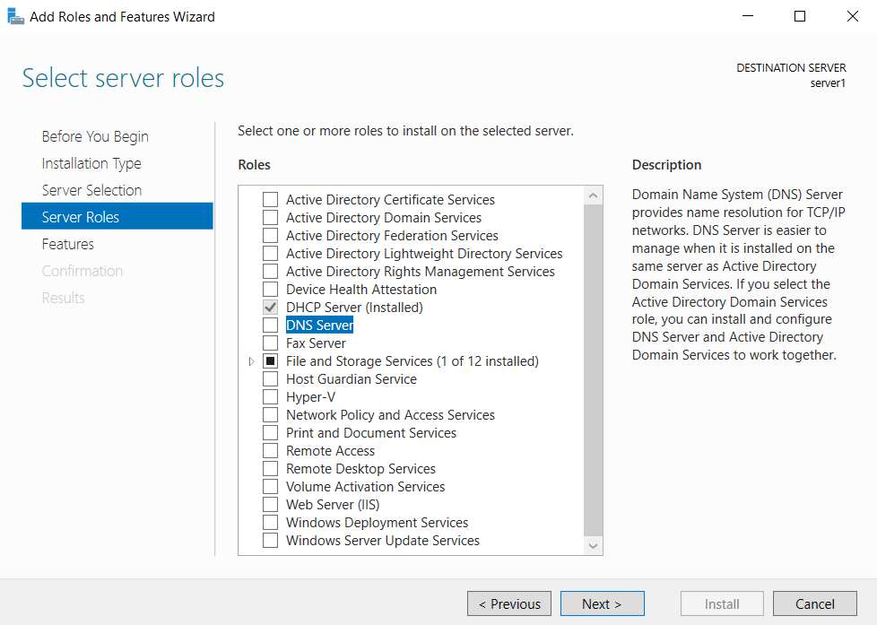 Select DNS Server