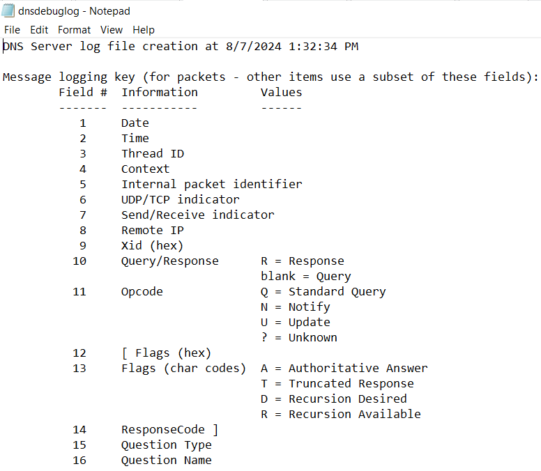 debug log output txt file.